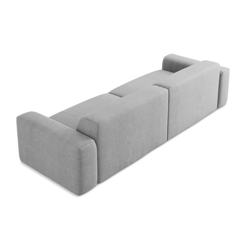 Canapé Modulable 4 Places Keli En Tissu Texturé Gris Clair