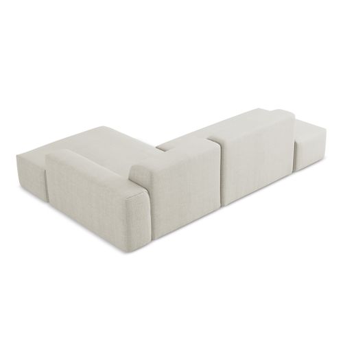 Canapé D'angle 3 Places Modulaire Gauche Keli En Tissu Texturé Beige Clair