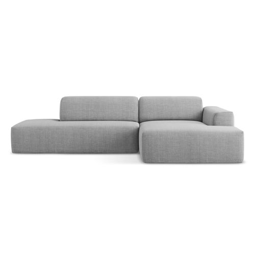 Canapé D'angle 3 Places Modulaire Gauche Keli En Tissu Texturé Gris Clair