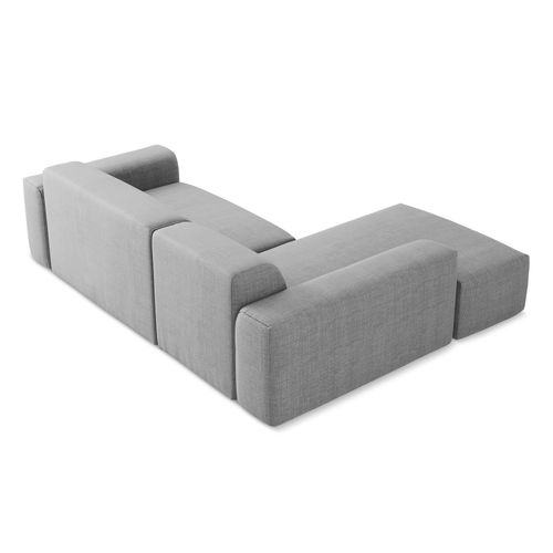 Canapé D'angle 3 Places Modulaire Droit Keli En Tissu Texturé Gris Clair