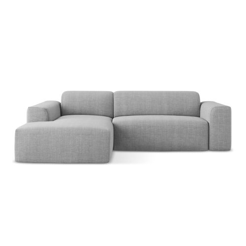 Canapé D'angle 3 Places Modulaire Droit Keli En Tissu Texturé Gris Clair