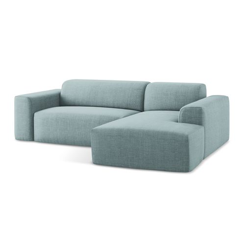 Canapé D'angle 3 Places Modulaire Droit Keli En Tissu Texturé Jeans