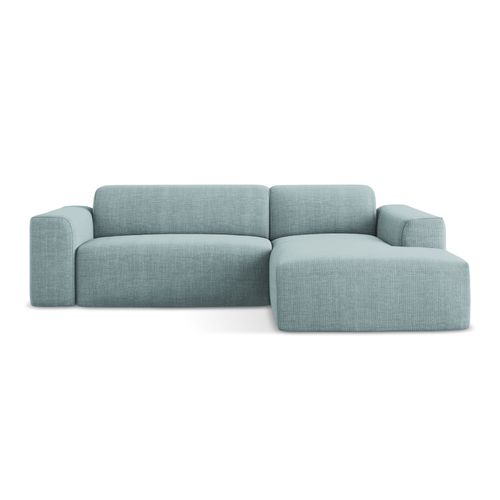 Canapé D'angle 3 Places Modulaire Droit Keli En Tissu Texturé Jeans