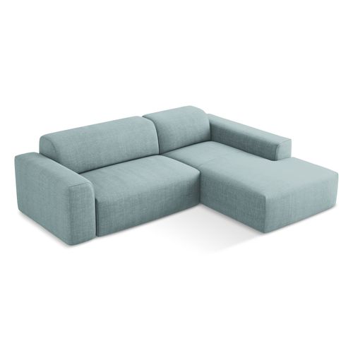 Canapé D'angle 3 Places Modulaire Droit Keli En Tissu Texturé Jeans