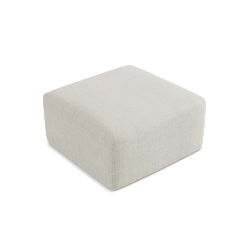 Pouf Keli En Tissu Texturé Beige Clair