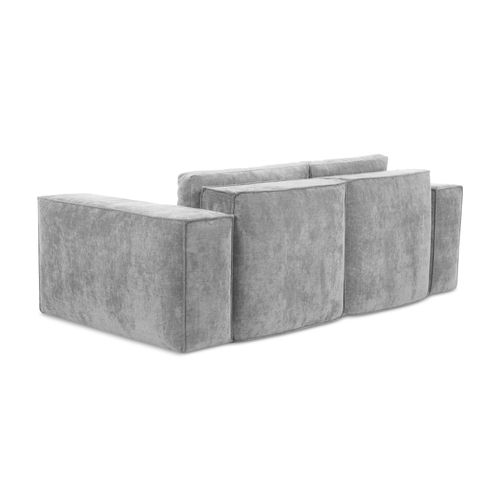 Canapé 2 Places Convertible Hana En Tissu Chenille Gris Clair