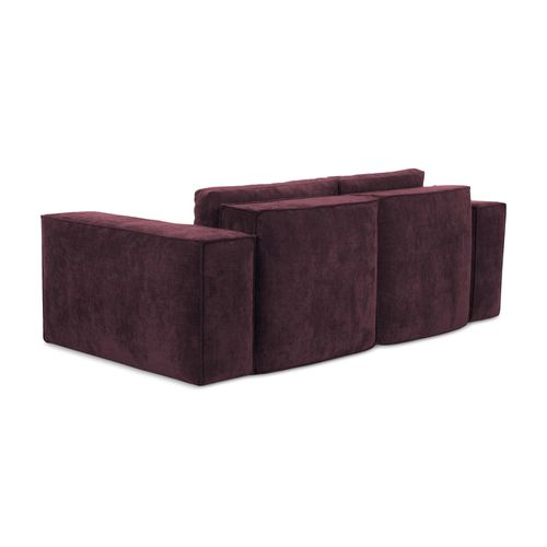 Canapé 2 Places Convertible Hana En Tissu Chenille Bordeaux