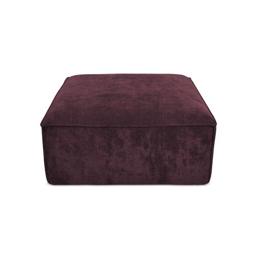 Pouf Hana En Tissu Chenille Bordeaux