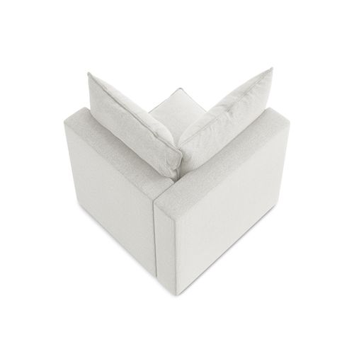 Fauteuil D'angle Pour Canapé Modulable Manao En Tissu Bouclette Blanc