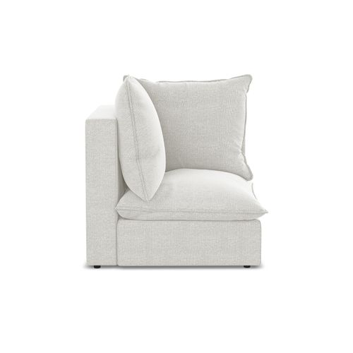 Fauteuil D'angle Pour Canapé Modulable Manao En Tissu Bouclette Blanc