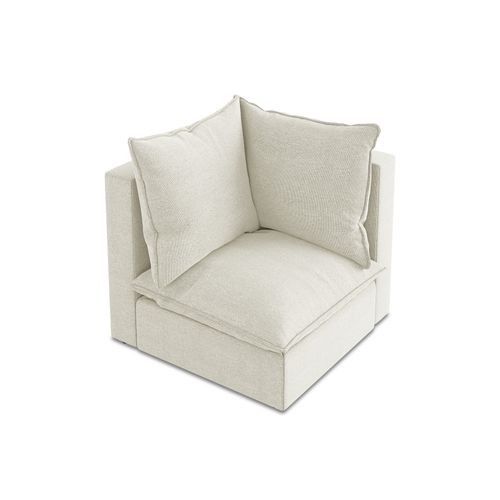 Fauteuil D'angle Pour Canapé Modulable Manao En Tissu Bouclette Sable