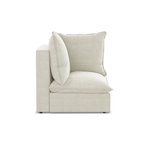 Fauteuil D'angle Pour Canapé Modulable Manao En Tissu Bouclette Sable
