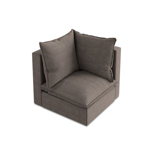 Fauteuil D'angle Pour Canapé Modulable Manao En Tissu Bouclette Chocolat