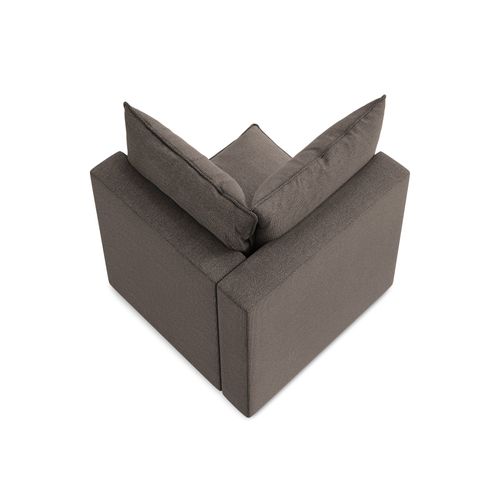 Fauteuil D'angle Pour Canapé Modulable Manao En Tissu Bouclette Chocolat