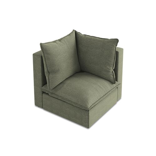 Fauteuil D'angle Pour Canapé Modulable Manao En Tissu Bouclette Olive
