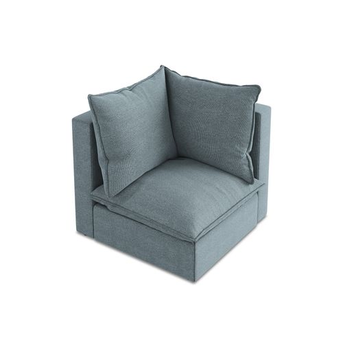 Fauteuil D'angle Pour Canapé Modulable Manao En Tissu Bouclette Jeans