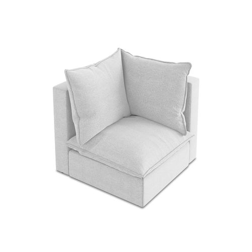 Fauteuil D'angle Pour Canapé Modulable Manao En Tissu Bouclette Argent