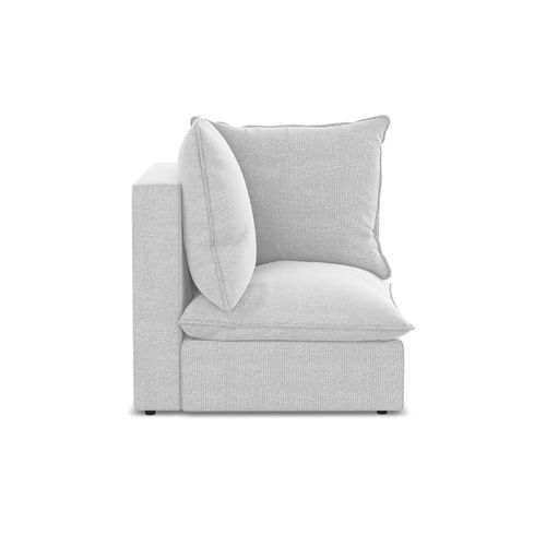 Fauteuil D'angle Pour Canapé Modulable Manao En Tissu Bouclette Argent