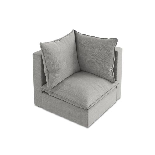 Fauteuil D'angle Pour Canapé Modulable Manao En Tissu Bouclette Gris Clair