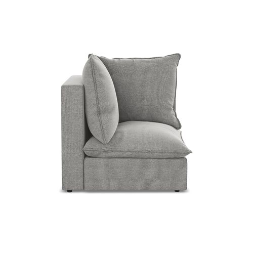 Fauteuil D'angle Pour Canapé Modulable Manao En Tissu Bouclette Gris Clair