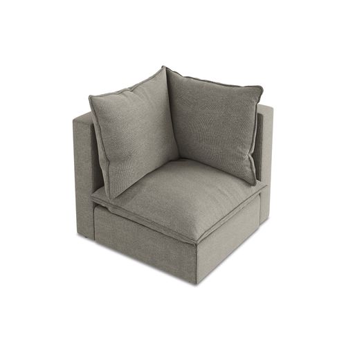 Fauteuil D'angle Pour Canapé Modulable Manao En Tissu Bouclette Gris