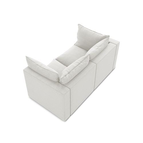 Canapé Modulable 2 Places Manao En Tissu Bouclette Blanc