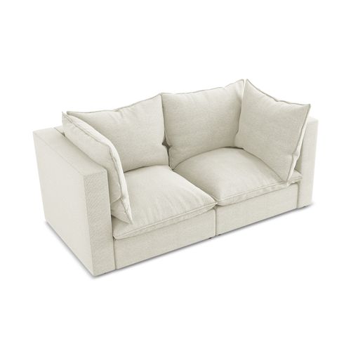 Canapé Modulable 2 Places Manao En Tissu Bouclette Sable