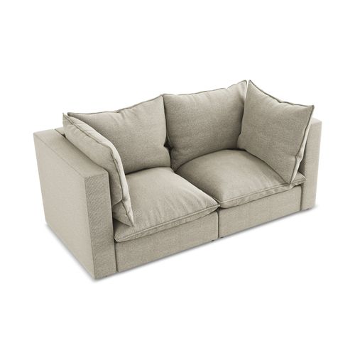 Canapé Modulable 2 Places Manao En Tissu Bouclette Taupe
