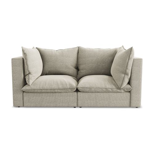 Canapé Modulable 2 Places Manao En Tissu Bouclette Taupe