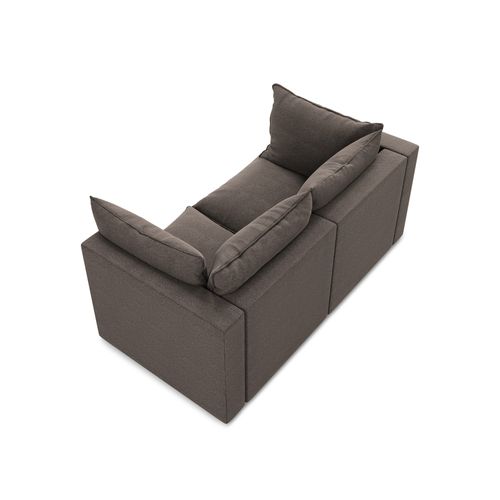 Canapé Modulable 2 Places Manao En Tissu Bouclette Chocolat