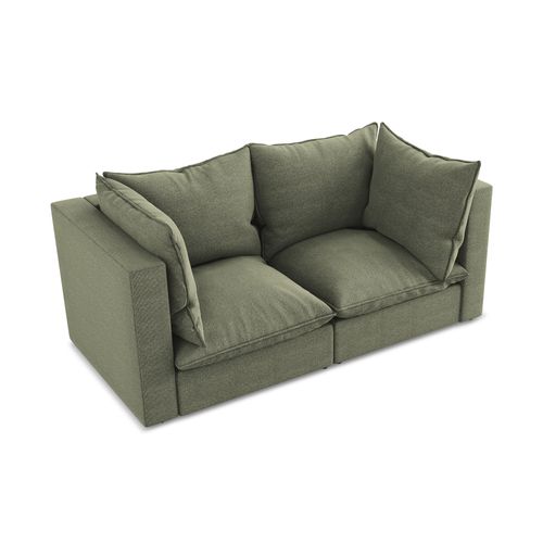 Canapé Modulable 2 Places Manao En Tissu Bouclette Olive