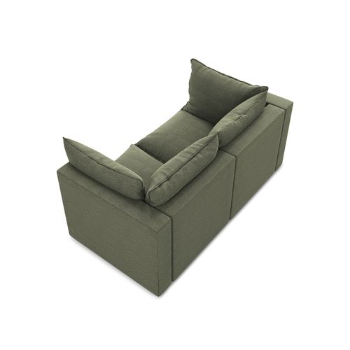 Canapé Modulable 2 Places Manao En Tissu Bouclette Olive