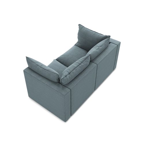 Canapé Modulable 2 Places Manao En Tissu Bouclette Jeans