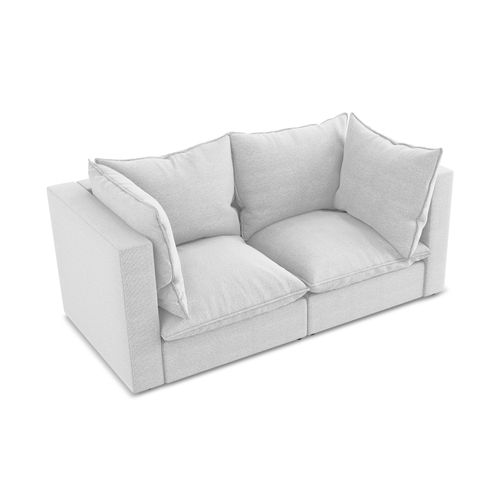 Canapé Modulable 2 Places Manao En Tissu Bouclette Argent