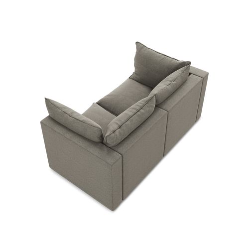 Canapé Modulable 2 Places Manao En Tissu Bouclette Gris