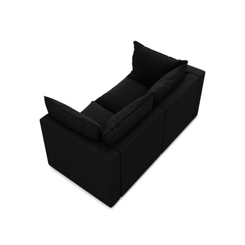 Canapé Modulable 2 Places Manao En Tissu Bouclette Noir