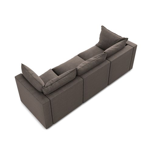 Canapé Modulable 3 Places Manao En Tissu Bouclette Chocolat