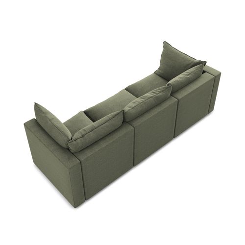 Canapé Modulable 3 Places Manao En Tissu Bouclette Olive