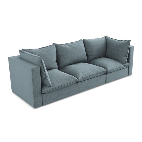 Canapé Modulable 3 Places Manao En Tissu Bouclette Jeans