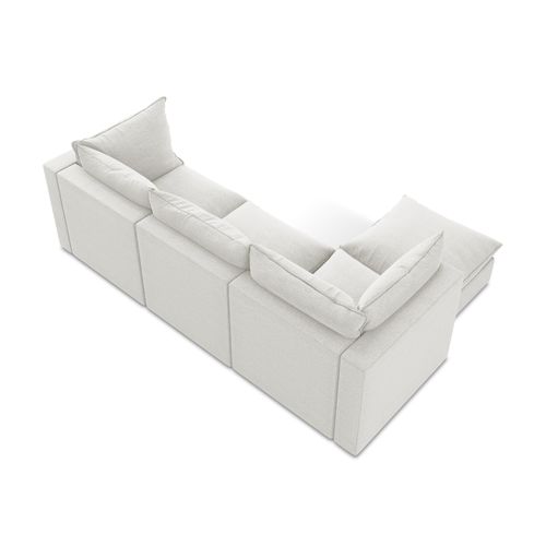 Canapé D'angle 3 Places Modulaire Gauche Manao En Tissu Bouclette Blanc