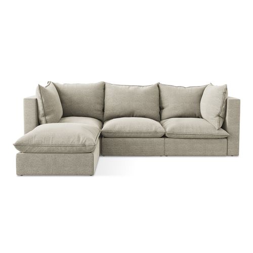 Canapé D'angle 3 Places Modulaire Gauche Manao En Tissu Bouclette Taupe