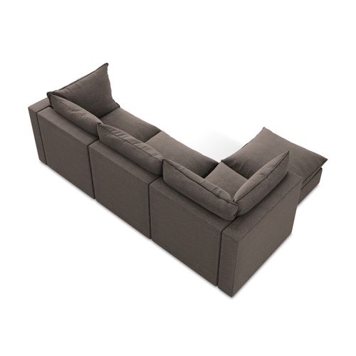 Canapé D'angle 3 Places Modulaire Gauche Manao En Tissu Bouclette Chocolat