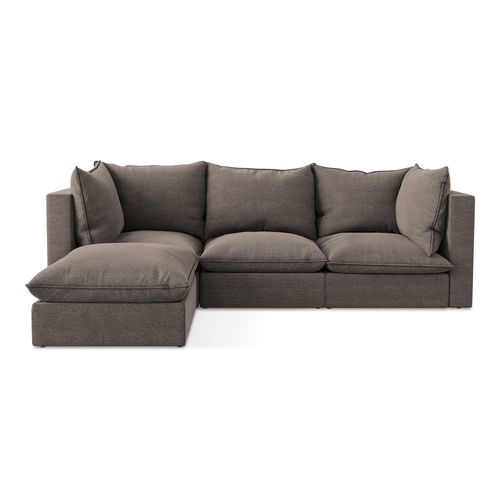 Canapé D'angle 3 Places Modulaire Gauche Manao En Tissu Bouclette Chocolat