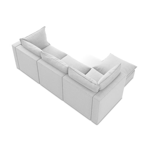 Canapé D'angle 3 Places Modulaire Gauche Manao En Tissu Bouclette Argent