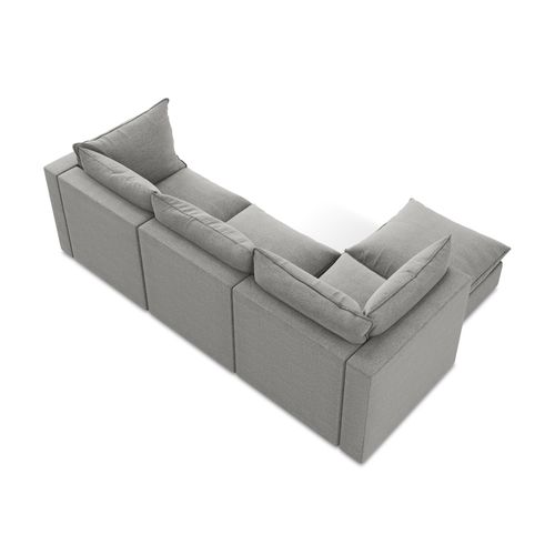 Canapé D'angle 3 Places Modulaire Gauche Manao En Tissu Bouclette Gris Clair