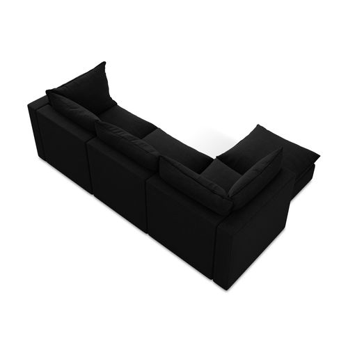 Canapé D'angle 3 Places Modulaire Gauche Manao En Tissu Bouclette Noir