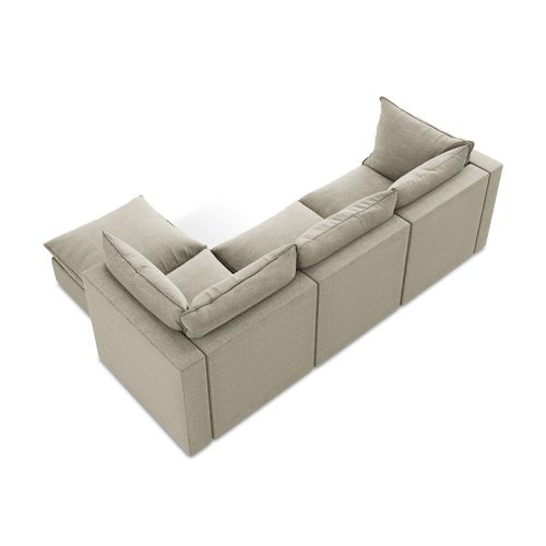 Canapé D'angle 3 Places Modulaire Droit Manao En Tissu Bouclette Taupe