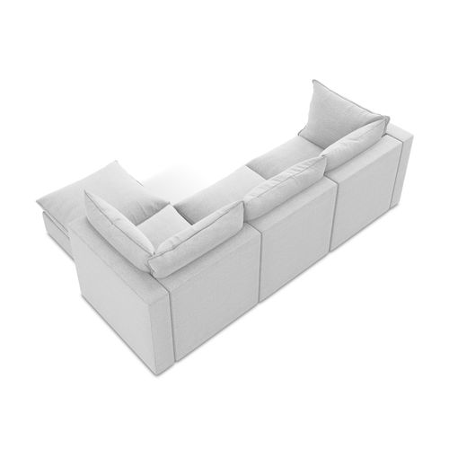 Canapé D'angle 3 Places Modulaire Droit Manao En Tissu Bouclette Argent