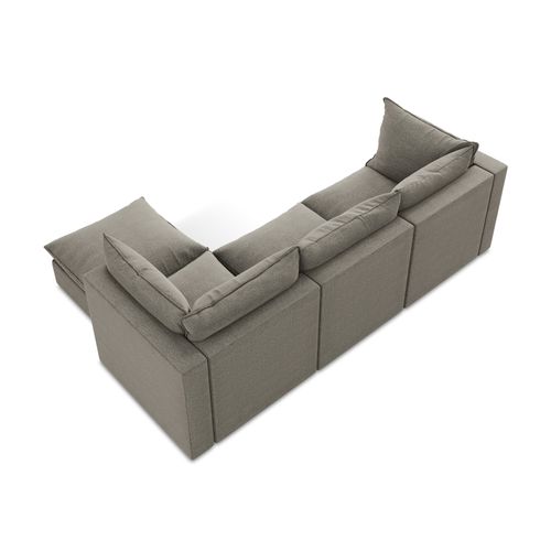 Canapé D'angle 3 Places Modulaire Droit Manao En Tissu Bouclette Gris