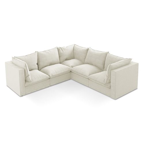 Canapé D'angle 4 Places Modulaire Manao En Tissu Bouclette Sable